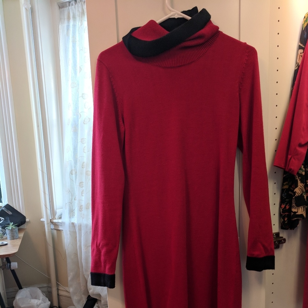 Knit turtleneck dress